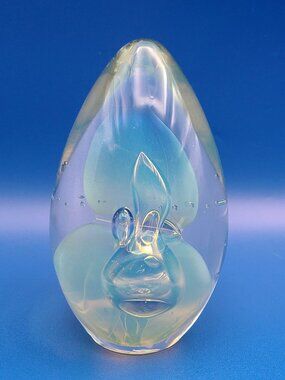 1996 Robert Eickholt Hand Blown Art Glass Paperweight Controlled Bubble FREESHIP